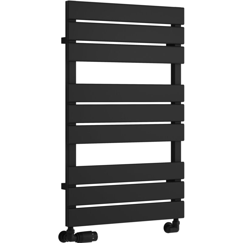 Reina - Avola Flat Panel Heated Towel Rail 823mm h x 500mm w - Black