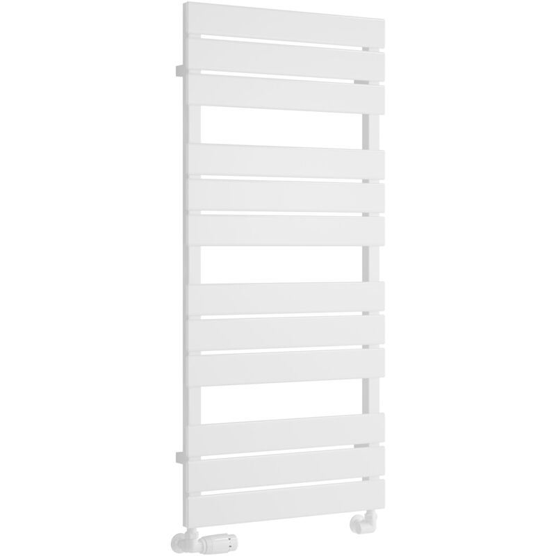 Reina - Avola Flat Panel Heated Towel Rail 1124mm h x 500mm w - White