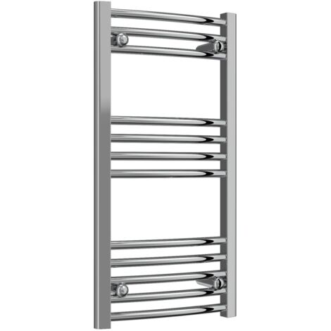 Reina Capo Curved Heated Towel Rail 800mm H x 400mm W Chrome