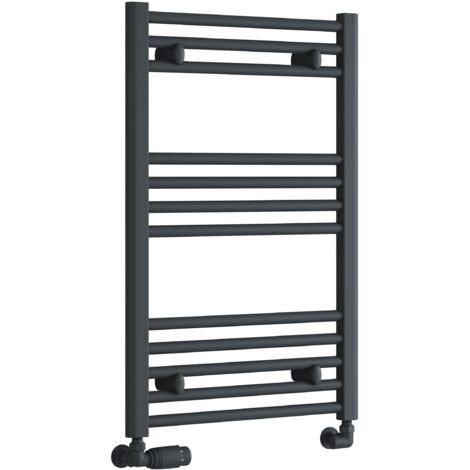 Reina Capo Straight Heated Towel Rail 800mm H x 400mm W - Anthracite
