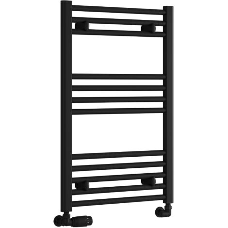 Reina Capo Straight Heated Towel Rail 800mm H x 400mm W - Black
