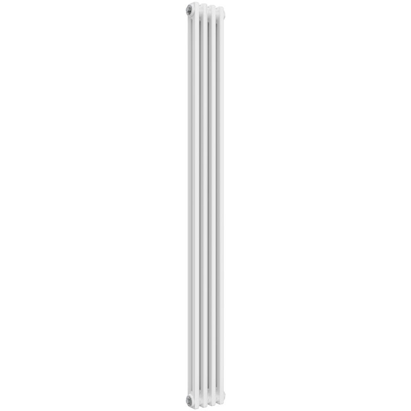 Colona Steel White Vertical 2 Column Radiator 1800mm x 200mm - Reina