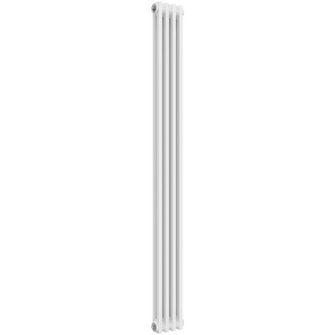 Reina Colona Steel White Vertical 2 Column Radiator 1800mm x 200mm