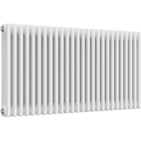 Reina Colona Steel White Horizontal 3 Column Radiator 600mm x 1190mm Central Heating