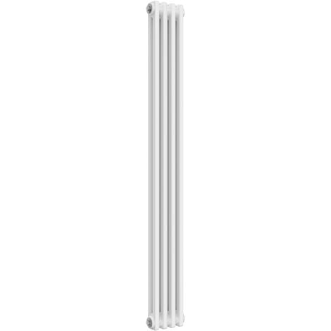 Reina Colona Steel White Vertical 2 Column Radiator 1500mm x 200mm