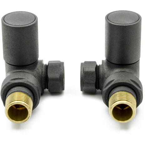 Reina Crova Corner Radiator Valves Pair - Anthracite