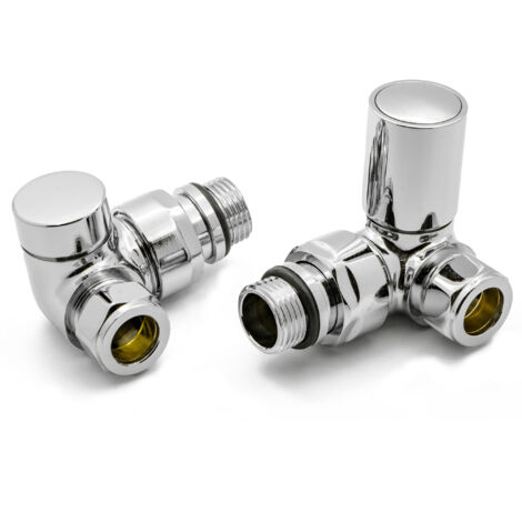 Reina Crova Corner Radiator Valves Pair Chrome