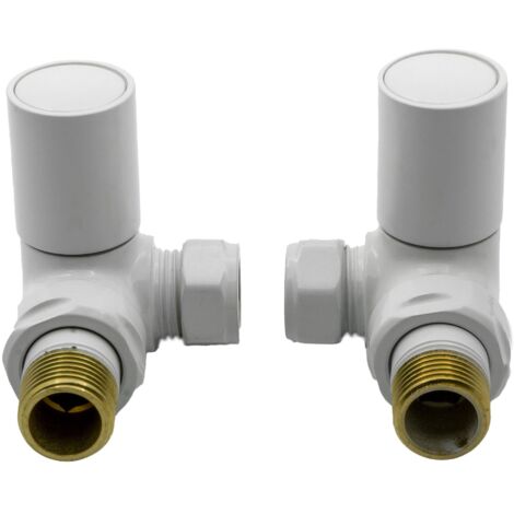 Reina Crova Corner Radiator Valves Pair - White