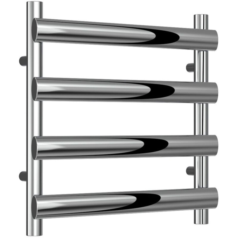 Deno Designer Heated Towel Rail 496mm h x 500mm w Polished Stainless Steel - Reina