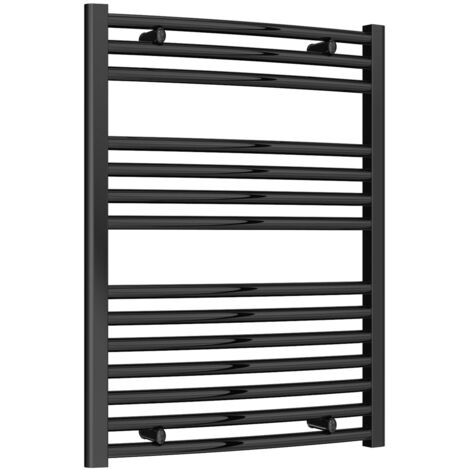 Reina Diva Curved Heated Towel Rail 800mm H x 600mm W - Black