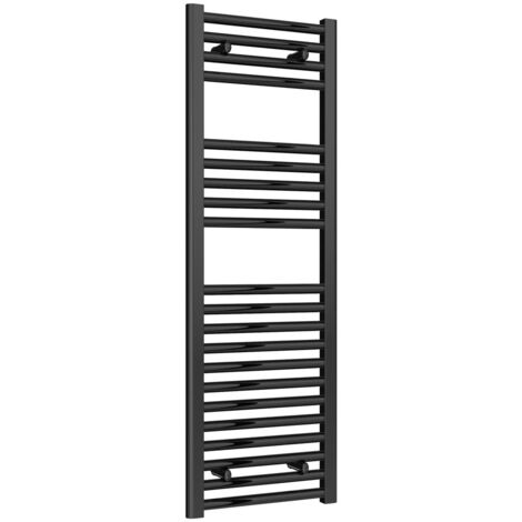 Reina Diva Flat Heated Towel Rail 1200mm H x 400mm W Matt Black
