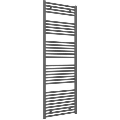 Reina Diva Flat Heated Towel Rail 1800mm H x 600mm W Anthracite