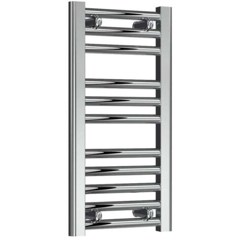 Reina Diva Flat Heated Towel Rail 600mm H x 300mm W Chrome