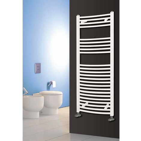 Reina Diva Curved Heated Towel Rail 1800mm H x 600mm W White