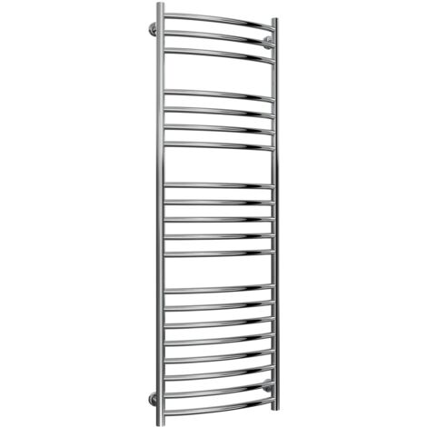 Reina Eos Curved Heated Towel Rail 1500mm H x 500mm W Polished Stainless Steel
