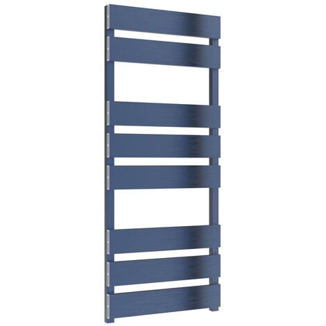 Reina Fermo Flat Panel Heated Towel Rail 1190mm H x 480mm W Blue Satin