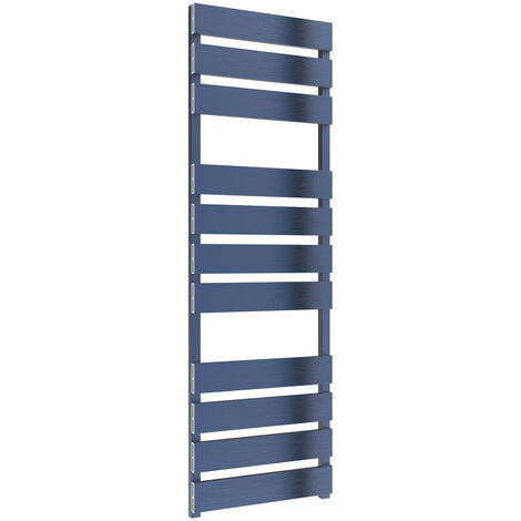 Reina Fermo Flat Panel Heated Towel Rail 1550mm H x 480mm W Blue Satin
