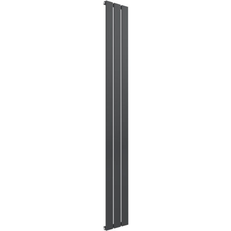 Reina Flat Single Designer Vertical Radiator 1600mm H x 218mm W - Anthracite