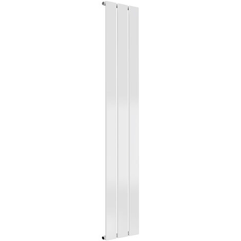 Reina Flat Steel White Vertical Designer Radiator 1600mm x 218mm Single Panel