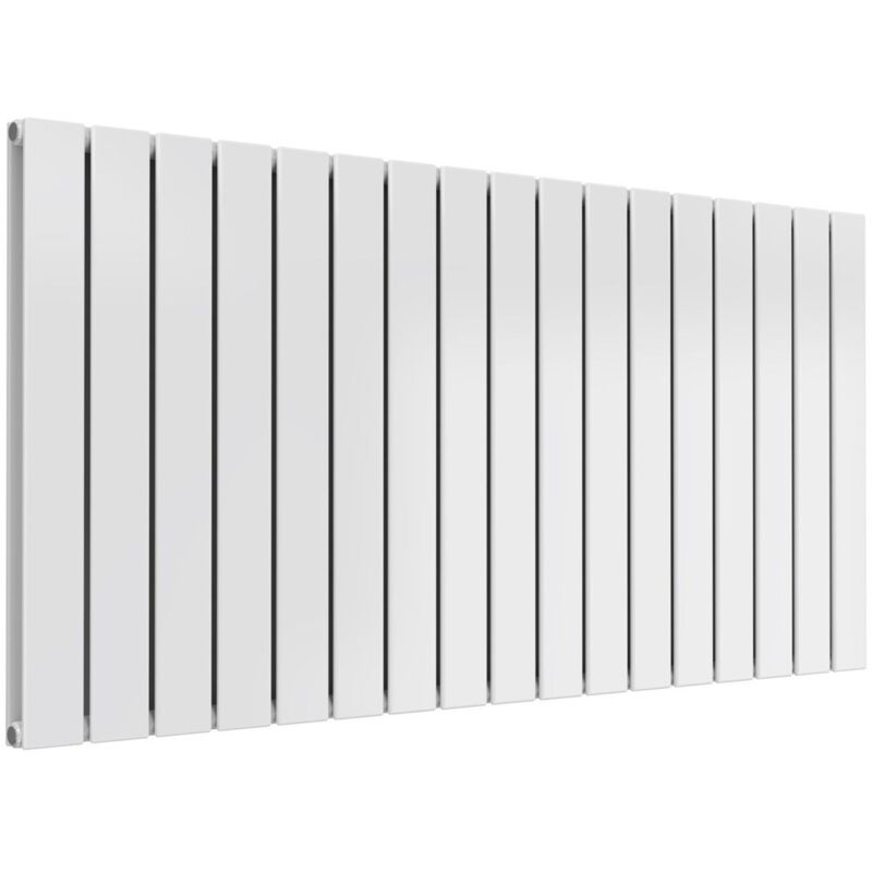 Reina - Flat Double Designer Horizontal Radiator 600mm h x 1254mm w White