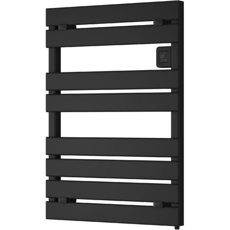 Reina Gia Flat Panel Electric Heated Towel Rail 780mm H x 550mm W - Black
