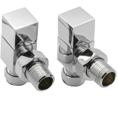 Reina Loge Angled Radiator Valves Pair Chrome