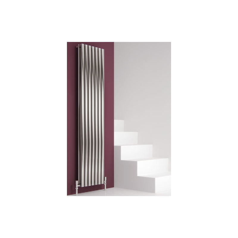 Reina Nerox Stainless Steel Brushed Double Panel Vertical Designer Radiator 1800mm x 413mm - Central Heating