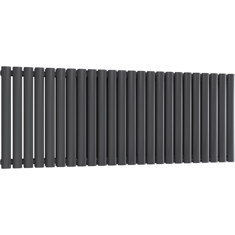 Reina - Neva Steel Anthracite Double Panel Horizontal Designer Radiator 550mm x 1416mm - Central Heating