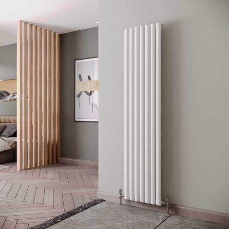 Reina Neva Single Designer Vertical Radiator 1800mm H x 413mm W White