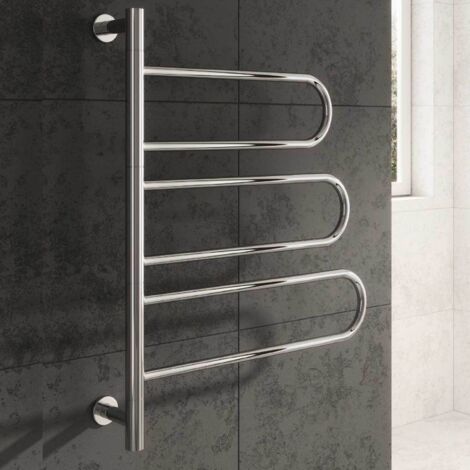 Reina Orne Dry Electric Designer Heated Towel Rail 750mm H x 550mm W Polished