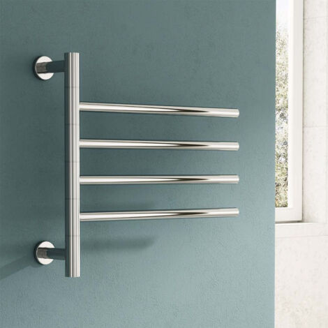 Reina Rance Dry Electric Designer Heated Towel Rail 455mm H x 500mm W Polished