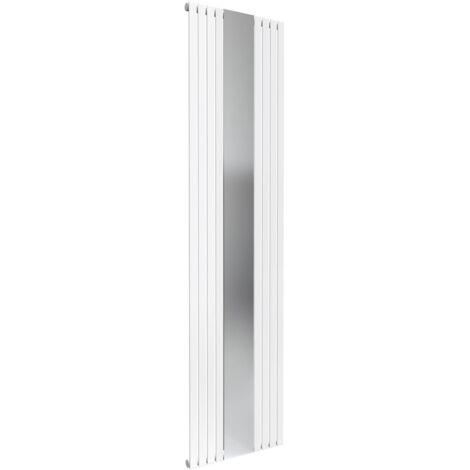 Reina Reflect Mirrored Designer Vertical Radiator 1800mm H x 445mm W White/Mirror