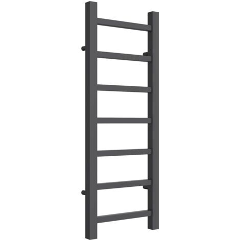Reina Serena Square Tube Heated Towel Rail 800mm H x 300mm W Anthracite