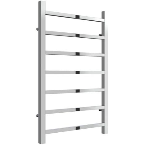 Reina Serena Square Tube Heated Towel Rail 800mm H x 500mm W Chrome