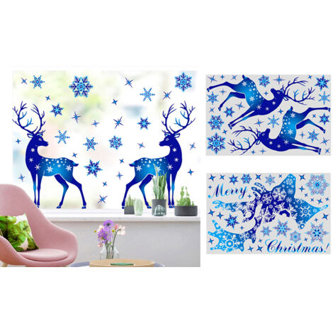 Reindeer PVC reusable Christmas Window Stickers-Reindeer head