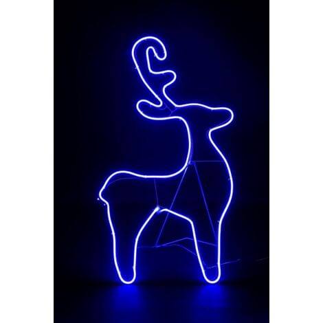 Reindeer Rope Light Silhouette-blue 74 x 40cm