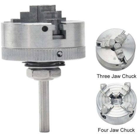 Reinforced 4-jaw chuck for wood/metal lathes – Robust zinc alloy – Stable and self-centering clamping device