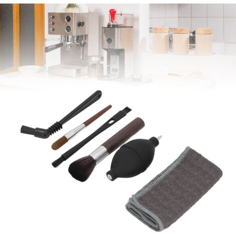 Reinigungsset für Kaffeemaschinen  6-teiliges Set mit Bürste und Tuch  Nylon und Holz für die Kaffeemühle