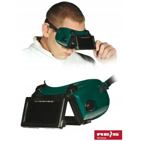 Reis GOG-RECTANGLE Lot de 10 paires de lunettes de protection pour soudure Vert/noir Taille unique