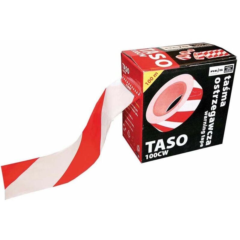 Image of TASO100CW - Nastro segnaletico, colore: Rosso/Bianco - Reis