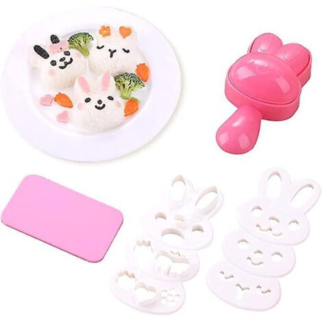 Reis- und Gemüserollenform für Kinder, Sushi-Form mit niedlichem Hasenmuster, Reisformer, Zwiebelform, Bento-Zubehör, Werkzeuge