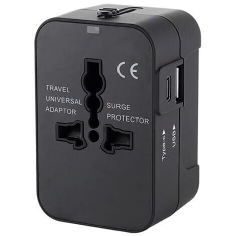 Reiseadapter, universeller Netzadapter mit USB-C- und USB-A-Ladeports, Reise- und Stromadapter für Smartphones und elektronische Geräte