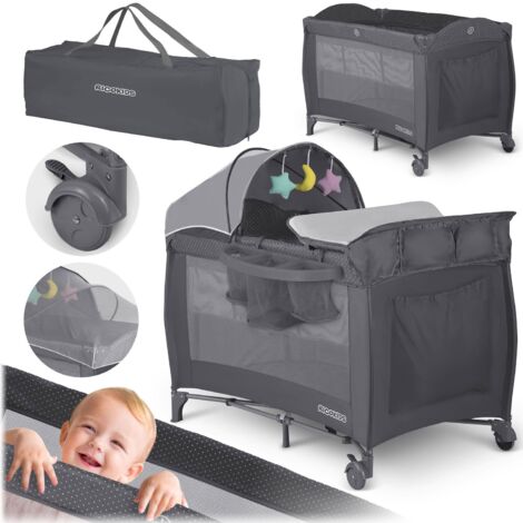 Reisebett 125 x 65 x 78 cm RK-242 Anthrazit