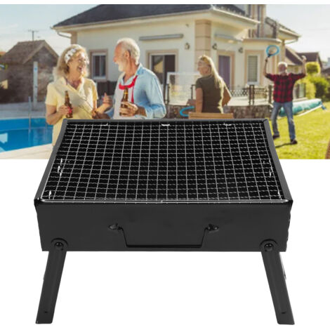 Reisegrill, tragbarer Grill, Grillzubehör, Campinggrill, Outdoor-Grill, faltbarer Grill aus Edelstahl, 35 x 27 x 22 cm, 1093 g, inklusive Grillrost und Grillnetz