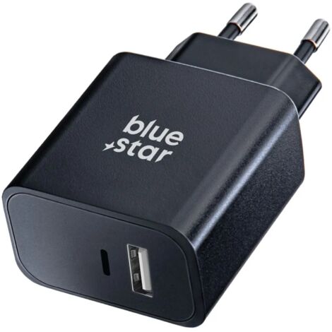 Reiseladegerät mit USB C+USB-A Buchsen PD QC4.0 3A 25W TFB-TC-25WPD schwarz
