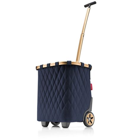 reisenthel carrycruiser rhombus midnight gold - Carrello Spesa con Resistente Telaio in Alluminio, Tracolla Regolabile e Tasca Interna Rimovibile, Ruote Grandi e Tessuto Idrorepellente, 40 L