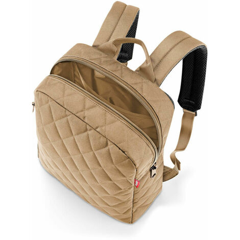 reisenthel classic backpack M, Rucksack, Handgepäck-Reisetasche mit Laptopfach, Rhombus Ginger, 13 L, CJ6045