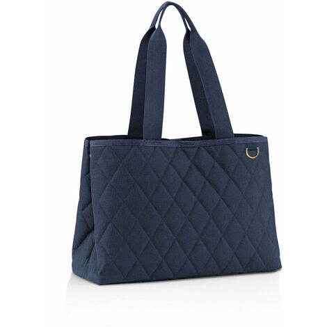 reisenthel classic shopper L, Einkaufstasche, Tragetasche, Rhombus Midnight Gold, 12 L, DK4110
