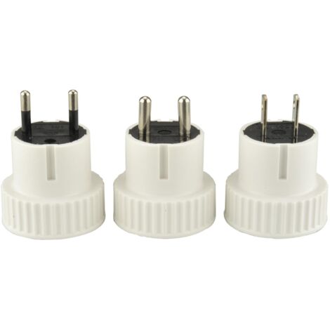 Reisestecker Set 3 teilig Südeuropa Fernreise weiß Reiseadapter