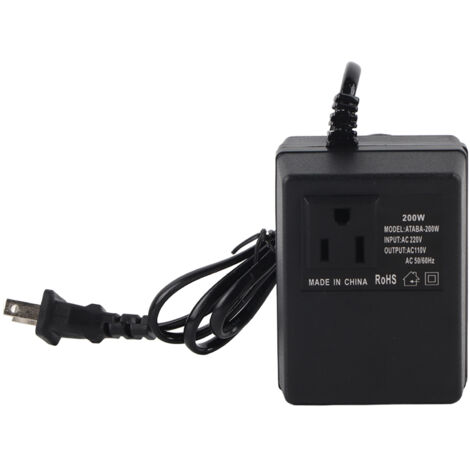 Reisestromwandler 220 V auf 110 V, max. 200 W Leistung